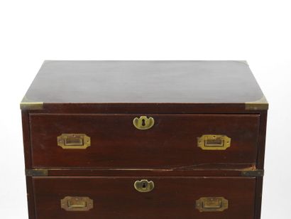 Mahogany boat COMMODE opening to four drawers...