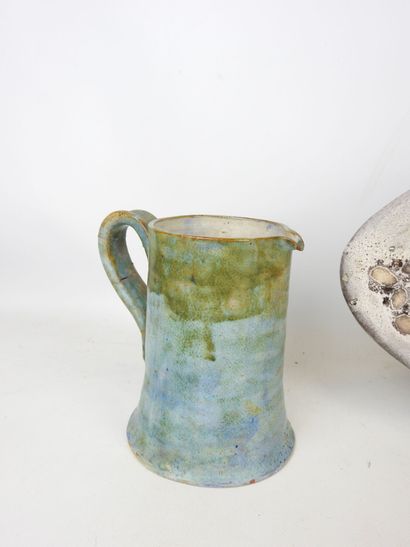 VALLAURIS: Palette-shaped earthenware bowl,...