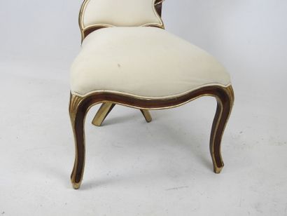 Carved and lacquered wood CHAIR, the backrest...