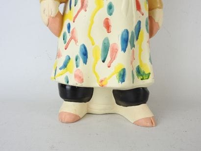 COCHON cook. Subject in painted plaster....