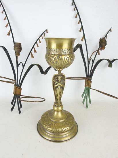 Gilded brass chased CALICE decorated with...