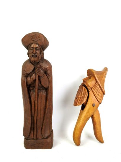 Saint Jacques de Compostelle. Carved wood...