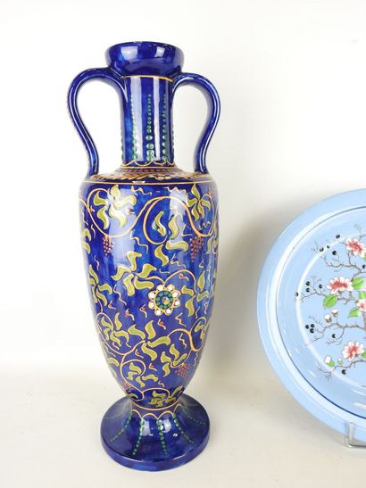 HB QUIMPER: Earthenware vase decorated with...