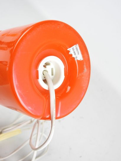 Orange opaline glass tubular LAMP. H: 26.5...