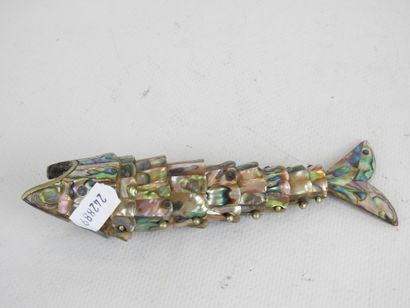 Articulated FISH, metal and mother-of-pearl...