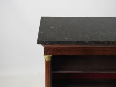 BIBUS in mahogany veneer, with detached column...