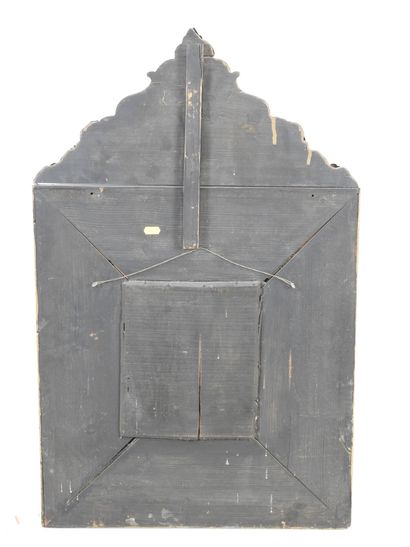 PETIT MIROIR à parecloses en bois et laiton...