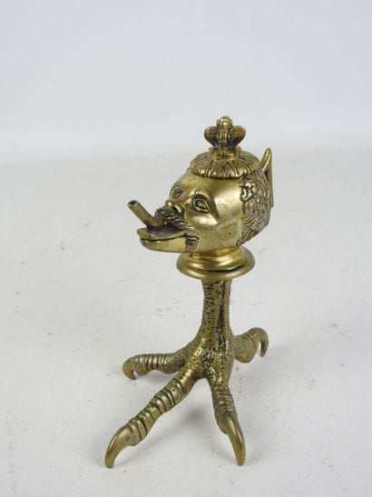 Bronze PARFUM BURNER decorated with a satirical...