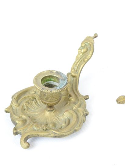 LOT including : - A gilt bronze Rocaille-style...