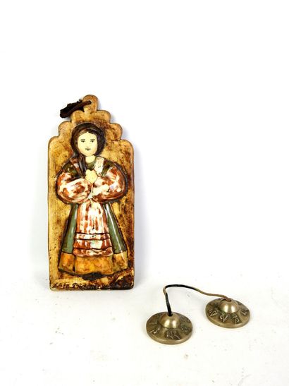 LE TRIDENT VALLAURIS: Enameled ceramic plaque...