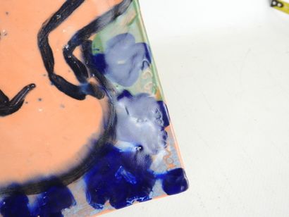 MATIRA (XX-XXIth): Square terra cotta dish...