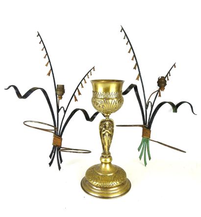 Gilded brass chased CALICE decorated with...