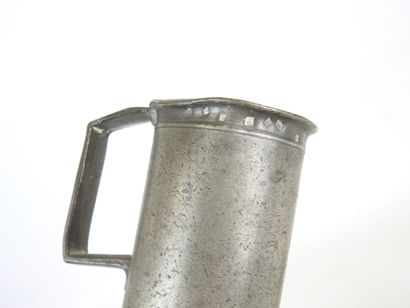 TWO pewter MEASUREMENTS. One signed BREMONTIER,...