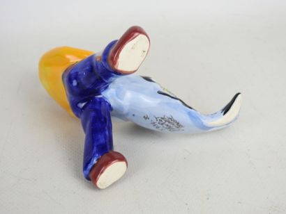 HENRIOT Quimper: Fisherman with fish. Earthenware...