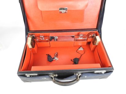 TOILETTE CASE in black imitation leather...