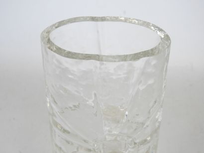 SEA GLASBRUK: Glass vase with sunburst molded...