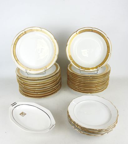 VIERZON: Part of a white porcelain service...