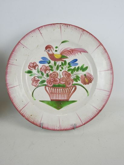LES ISLETTES: Two earthenware plates, one...