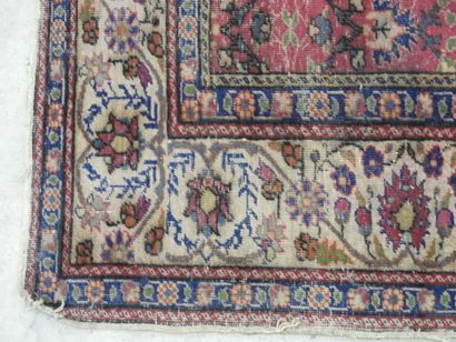 TWO WOOL RUGS, one Iran with floral design...