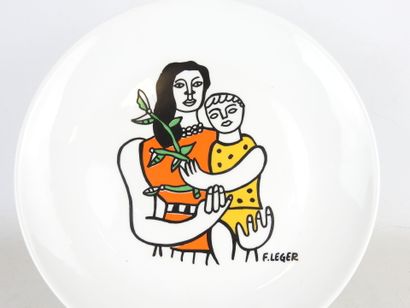 CHAUVIGNY: Porcelain plate with polychrome...