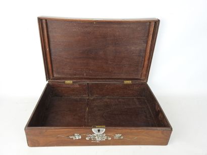 CHINA: Rectangular wooden box with mother-of-pearl...