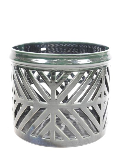 MALICORNE : Important pot cover in green...