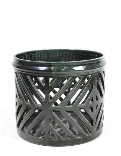 MALICORNE : Important pot cover in green...