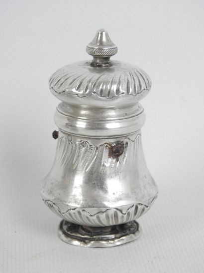 PAIR OF silver SALERONS decorated with foliate...