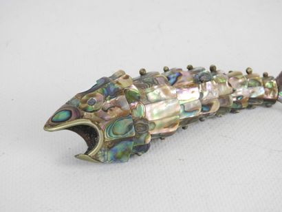 Articulated FISH, metal and mother-of-pearl...