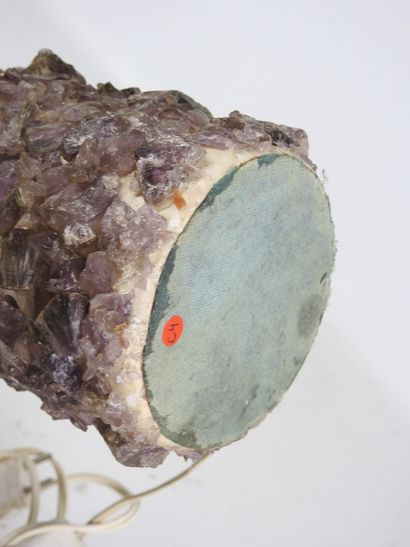 Ceramic and cut stone LAMP. Circa 1960-1970....