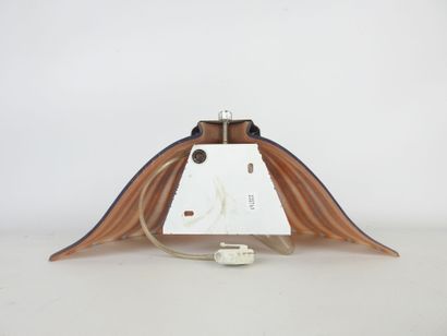 Glass sconce decorated with mauve drips on...