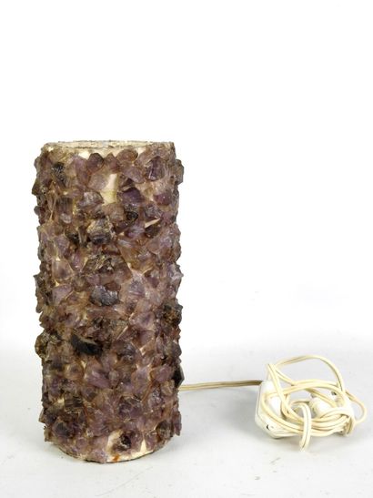 Ceramic and cut stone LAMP. Circa 1960-1970....