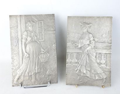 Lucien TISNE (1875-1918) Paysanne et élégante....