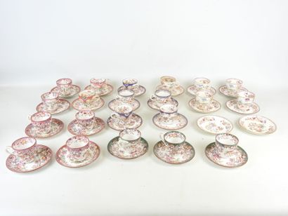 SARREGUEMINES: Large lot of earthenware cups...
