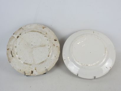 LES ISLETTES: Two earthenware plates, one...