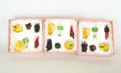 MURANO, in the style of : Three boxes containing...