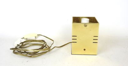 Square gilded metal LAMP with openwork streaks....