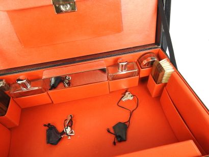 TOILETTE CASE in black imitation leather...