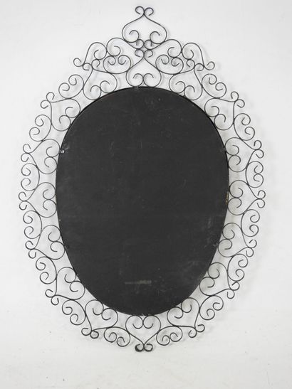 CHATY à Vallauris : Miroir de forme ovale...