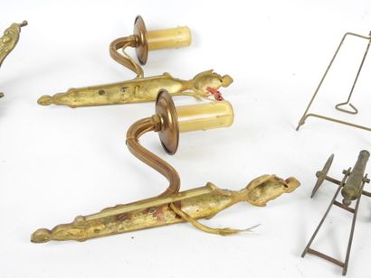 LOT including : - A gilt bronze Rocaille-style...
