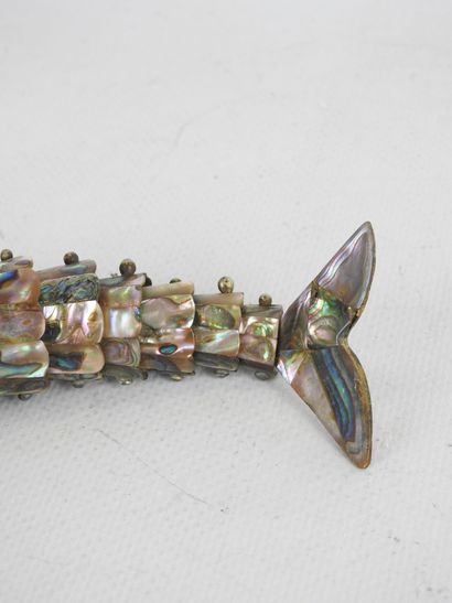 Articulated FISH, metal and mother-of-pearl...