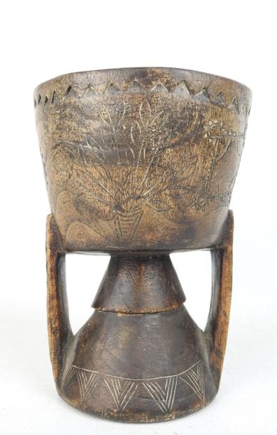 POPULAR ART: Small carved and engraved wooden...