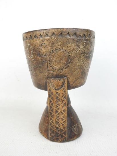 POPULAR ART: Small carved and engraved wooden...