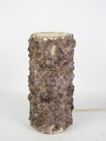 Ceramic and cut stone LAMP. Circa 1960-1970....