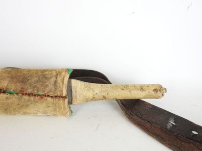 BROUSSE KNIFE, steel blade, leather strap,...