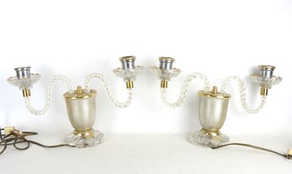 Val d'ANDELLE: Pair of two-light night-lights...