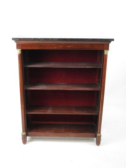 BIBUS in mahogany veneer, with detached column...