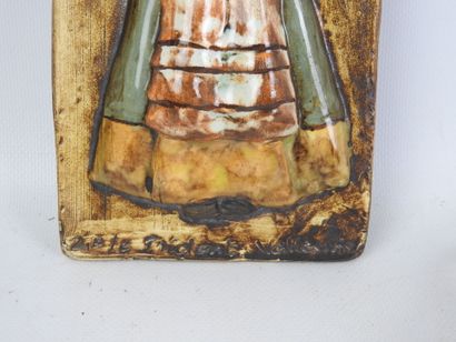LE TRIDENT VALLAURIS: Enameled ceramic plaque...