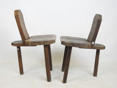 Brutalisme/Art populaire. Paire de chaises...