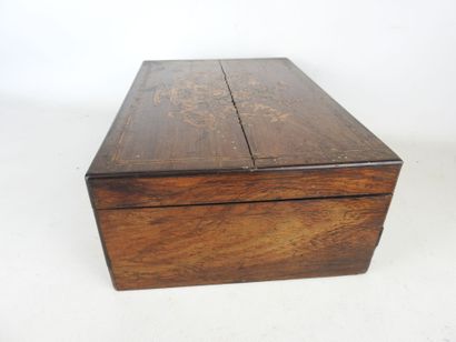 Rectangular case in rosewood veneer with...